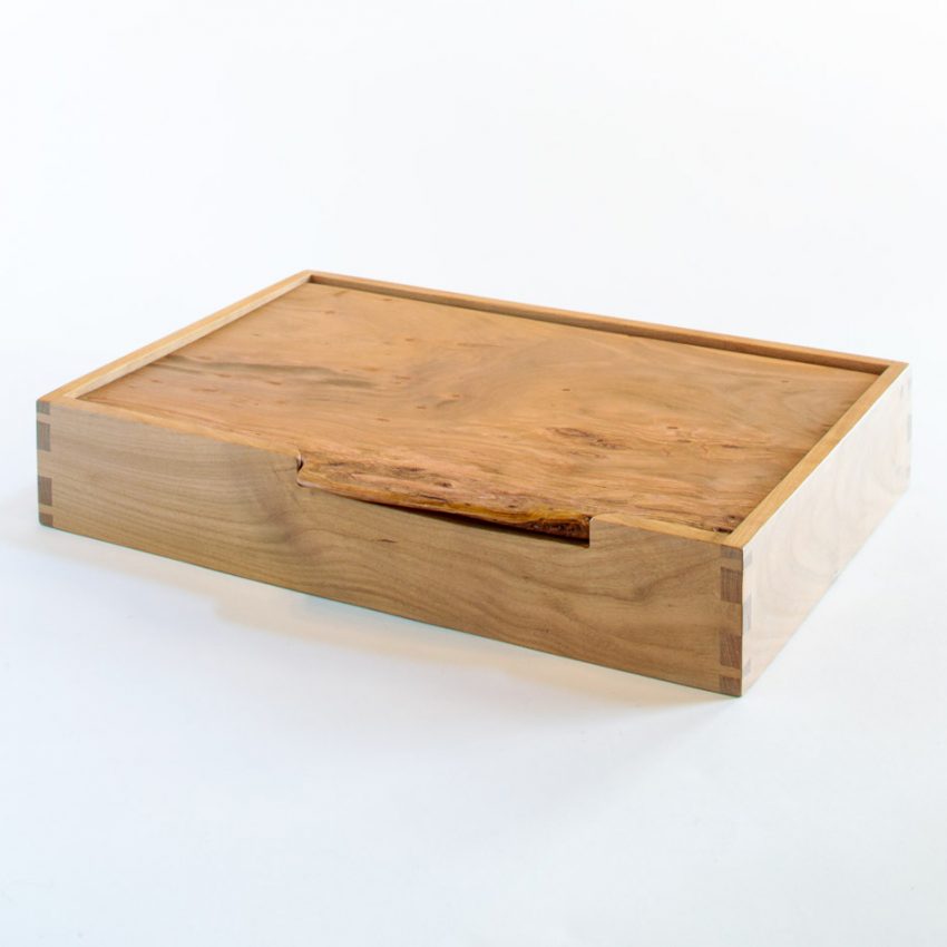 The Flat-Top Hardwood Box in Burr Cherry